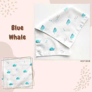 Handkerchief/Burp Cloths/Newborn/Infant/Baby/Pack of 5 pcs/Whale/Blue